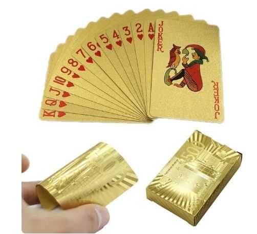 Lote 3 baralhos cartas metalizados oferta de portes