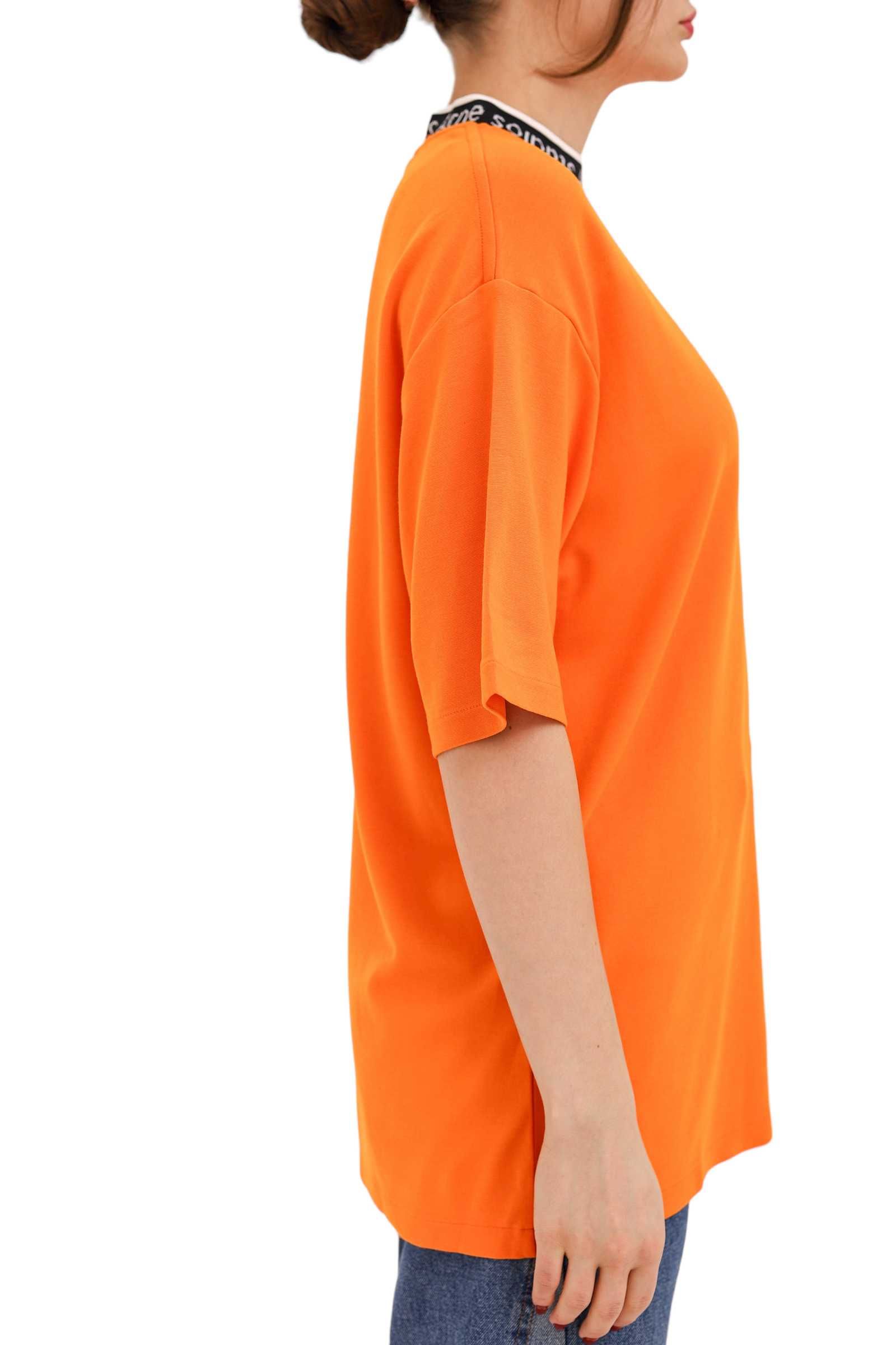 Футболка Acne Studios Logo cotton jersey T-shirt Orange