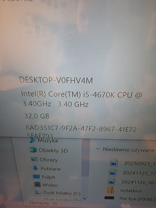 Komputer stacjonarny i5 32gb ramu