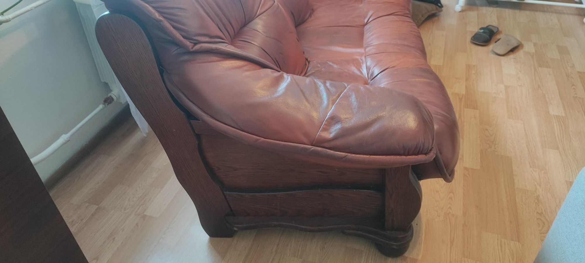 Sofa skórzana brazawa + 2 fotele