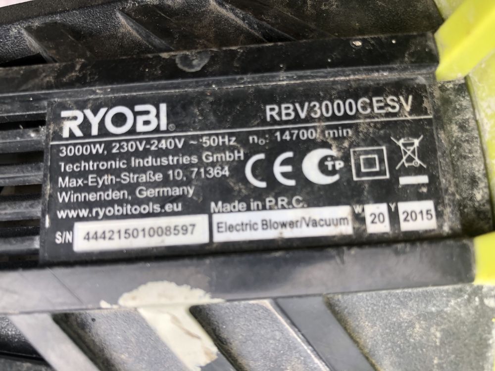 Dmuchawa liści Ryobi 3000W zamiana