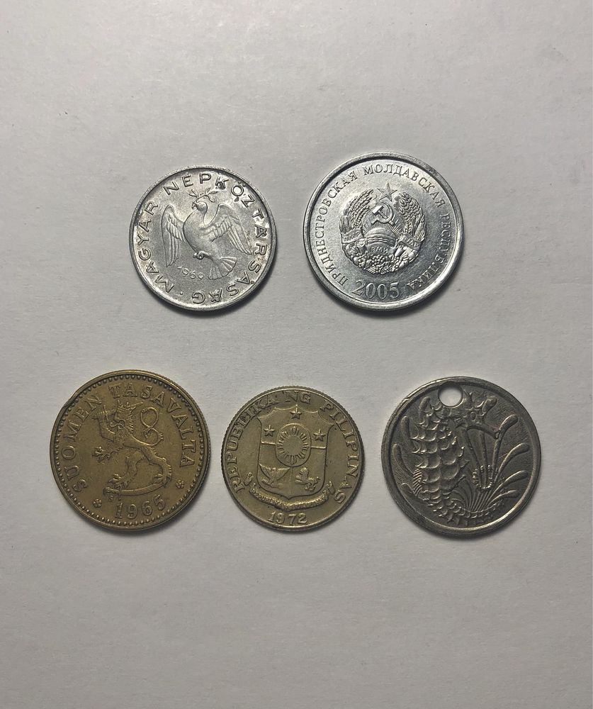 Монета 10 филлеров, 10 копеек, 10 пенни, 10 сантимов, 10 центов