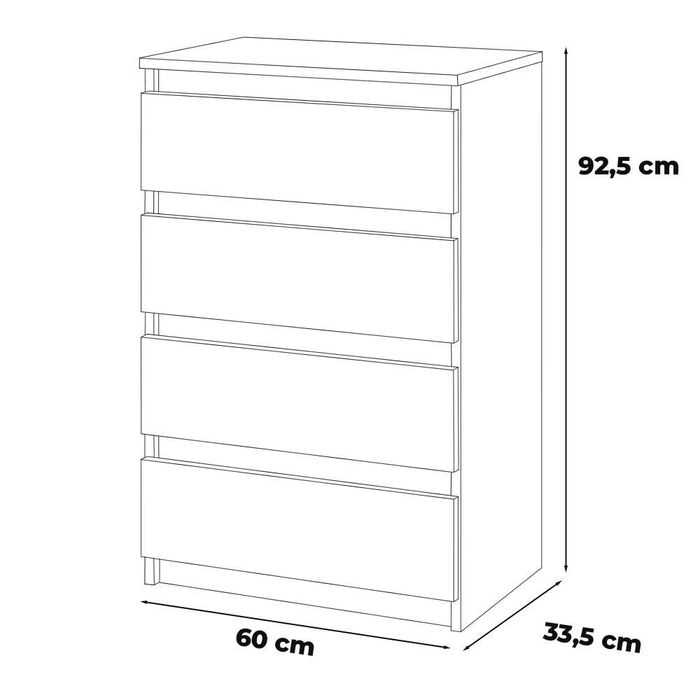 Komoda Mała Nowoczesna Hugo 60cm Szafka Salon Sypialnia 4 Szuflady