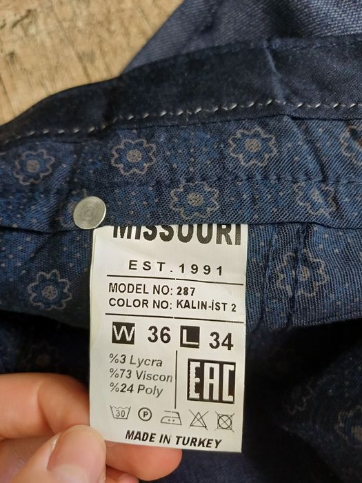 Missouri нові чоловічі брюки синього кольору штани стрейч 36 287