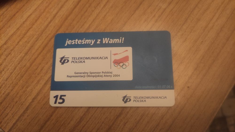 Karta Telefoniczna z chipem TP 15 impulsow jak nowa olimpiada Ateny 20