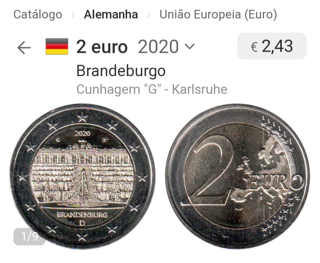 Moeda 2€, Alemanha 2020
