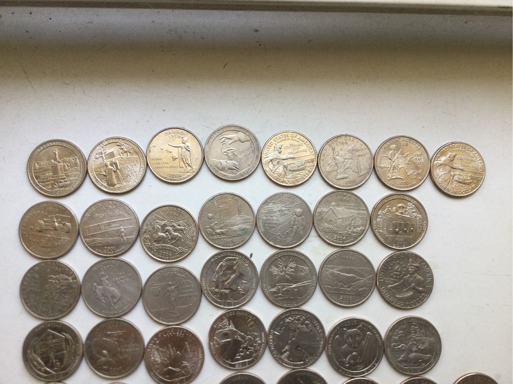 Коллекция монет «КВОТЕР», 1/4 $, (25 центов), США - 45 штук
