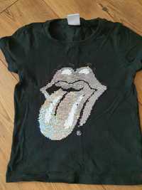 T-shirt bluzka The Rolling Stones odwracane cekiny 116cm polecam!