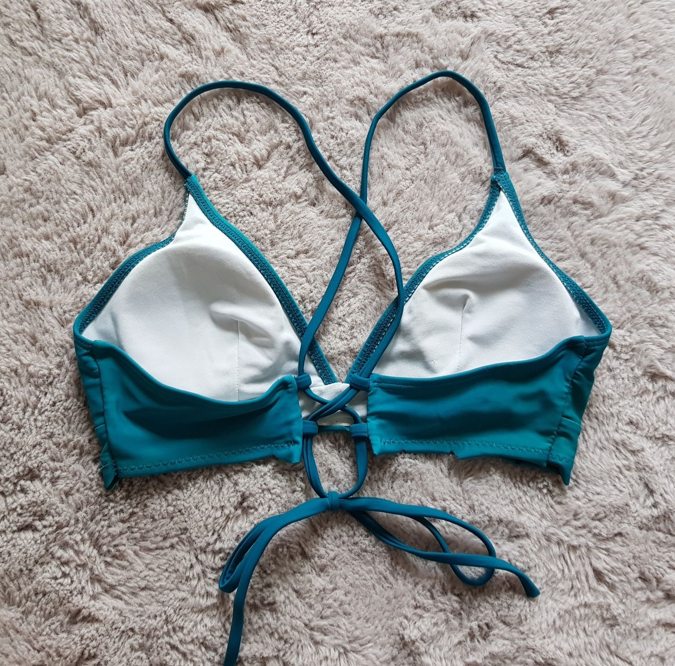 SHEIN Strój kąpielowy 36 S plażowy Top Bikini Liście tropikalne