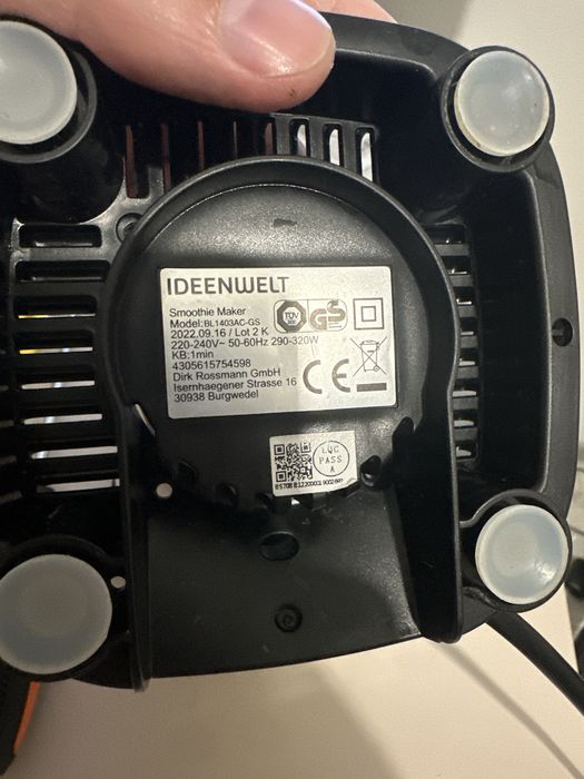 Блендер IDEENWELT Smoothie Maker BL1403AC-GS.