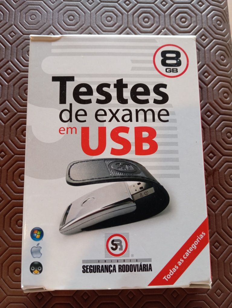 Testes de exame em USB