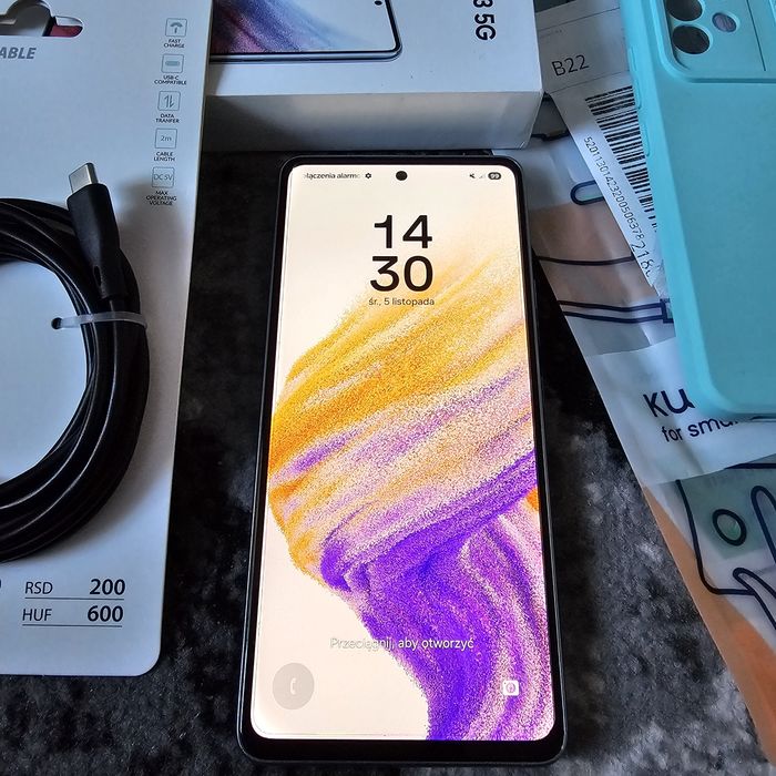 Samsung A53 5G telefon 128GB Android 15 Dual Sim 6.5" niebieski