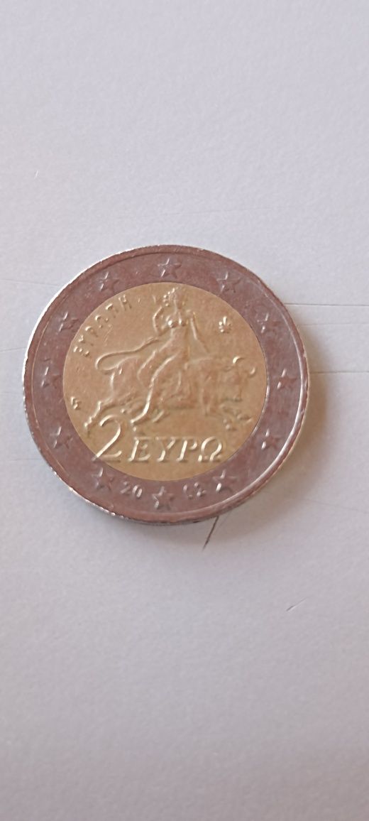 Moeda 2 Euros Grécia - Ano 2002 com "S" (Rara)