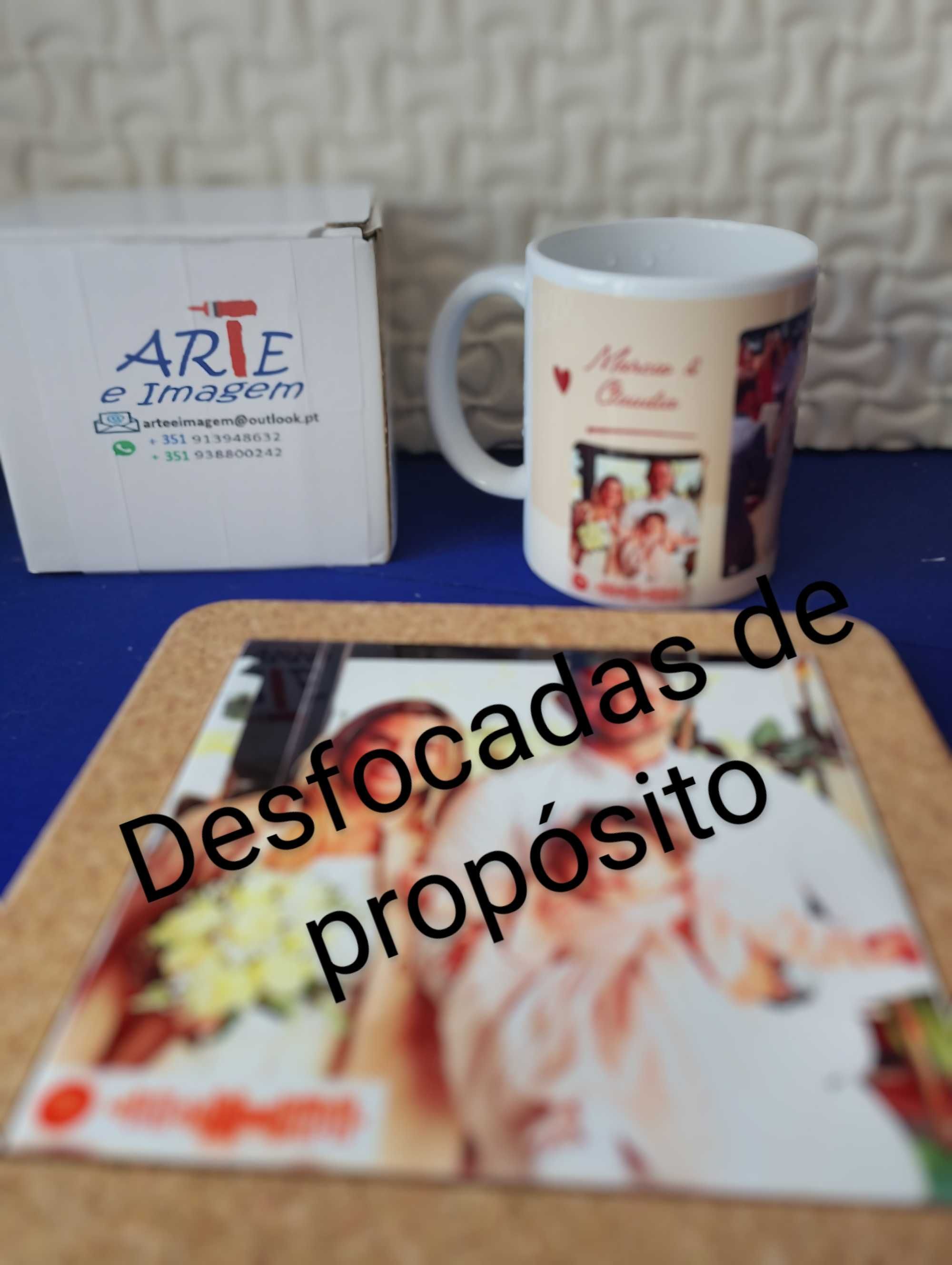 Canecas, garrafas e azulejos personalizados