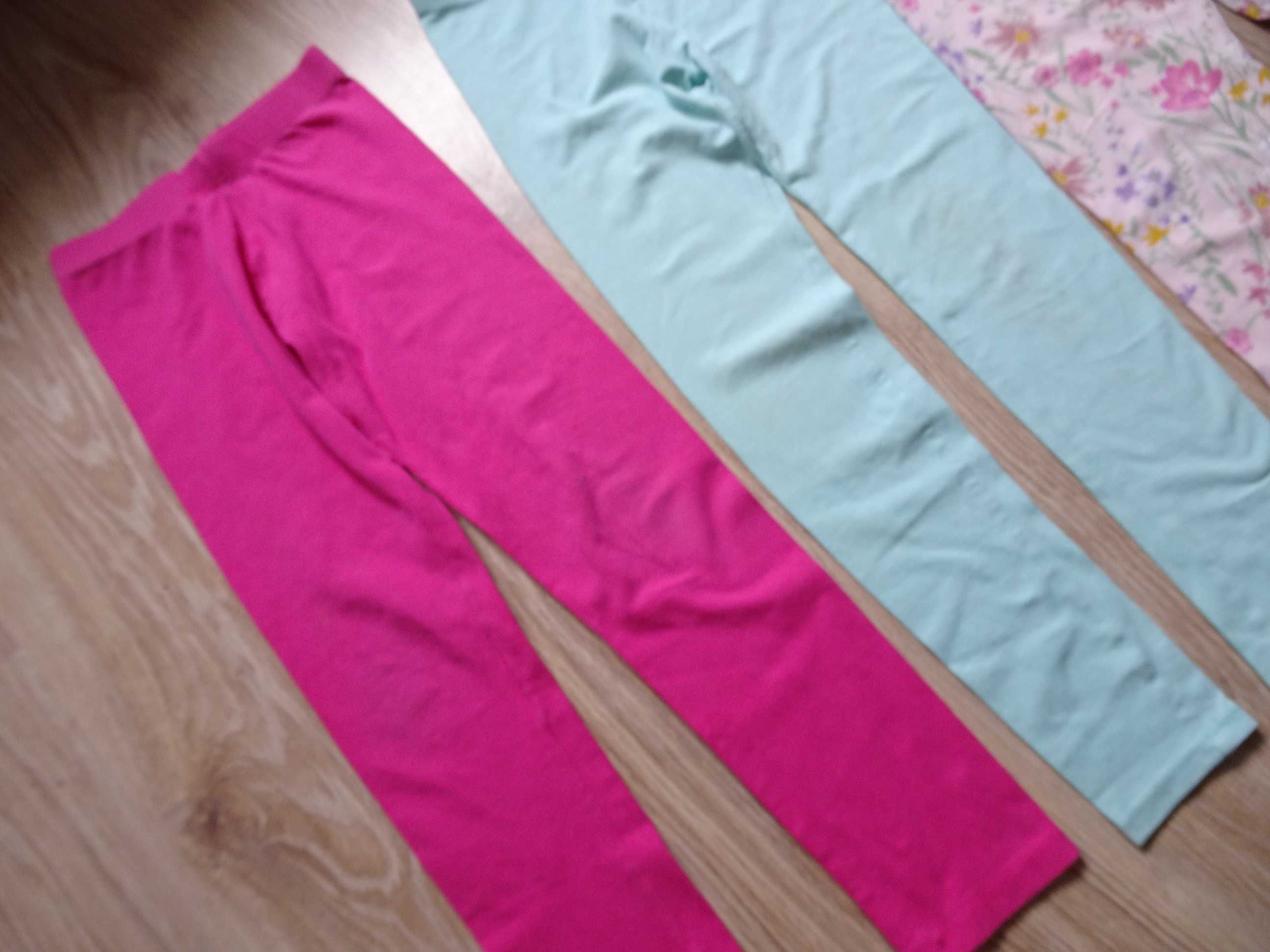 3 szt Legginsy getry bawełna wiosenne 134/140 H&M TU priming