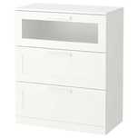 Szafka Biała IKea BRIMNES Komoda 3 szuflady biały/szkło 78x95 Nowa !!