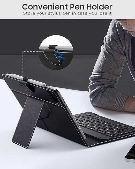 Etui Tablet uniwersalne MoKo z klawiaturą 9-11" Bluetooth Czarne