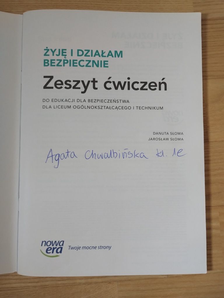 Żyje i dzialam bezpiecznie - zeszyt ćwiczeń