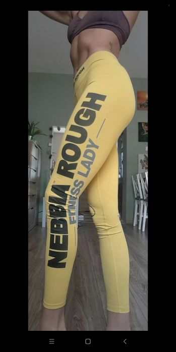 Legginsy NEBBIA żółte push up
