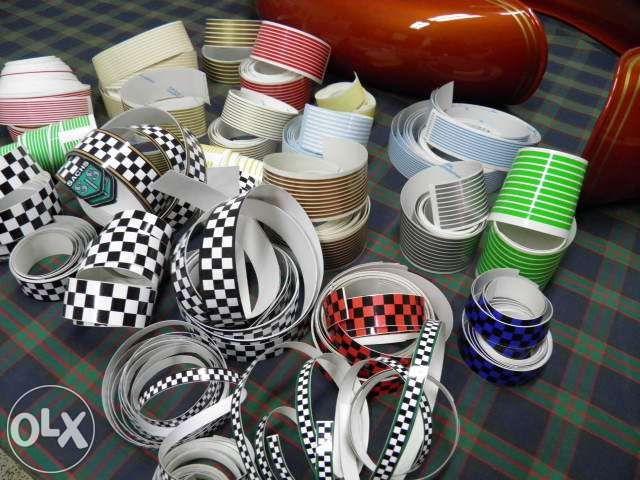 Fita xadrez autocolante motas antigas bicicletas