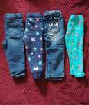 4 pary spodni jeansy na rozmiar 86 jeansy dresy leginsy