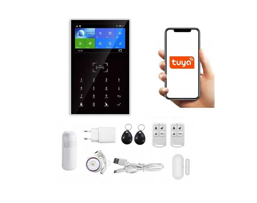 Bezprzewodowy Alarm Lcd 4.3' Gsm Wifi Tuya Polski Pg109T