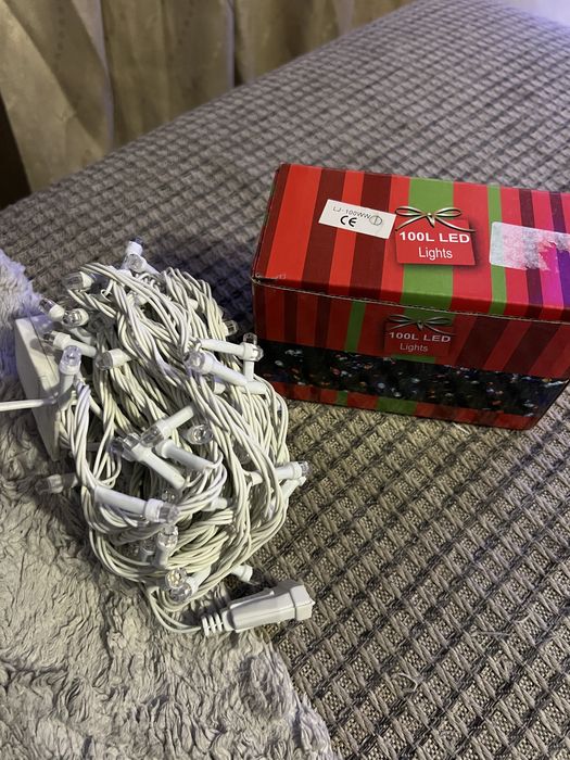 Lampki choinkowe Led Ciepły Biały Kryształki 100 Led