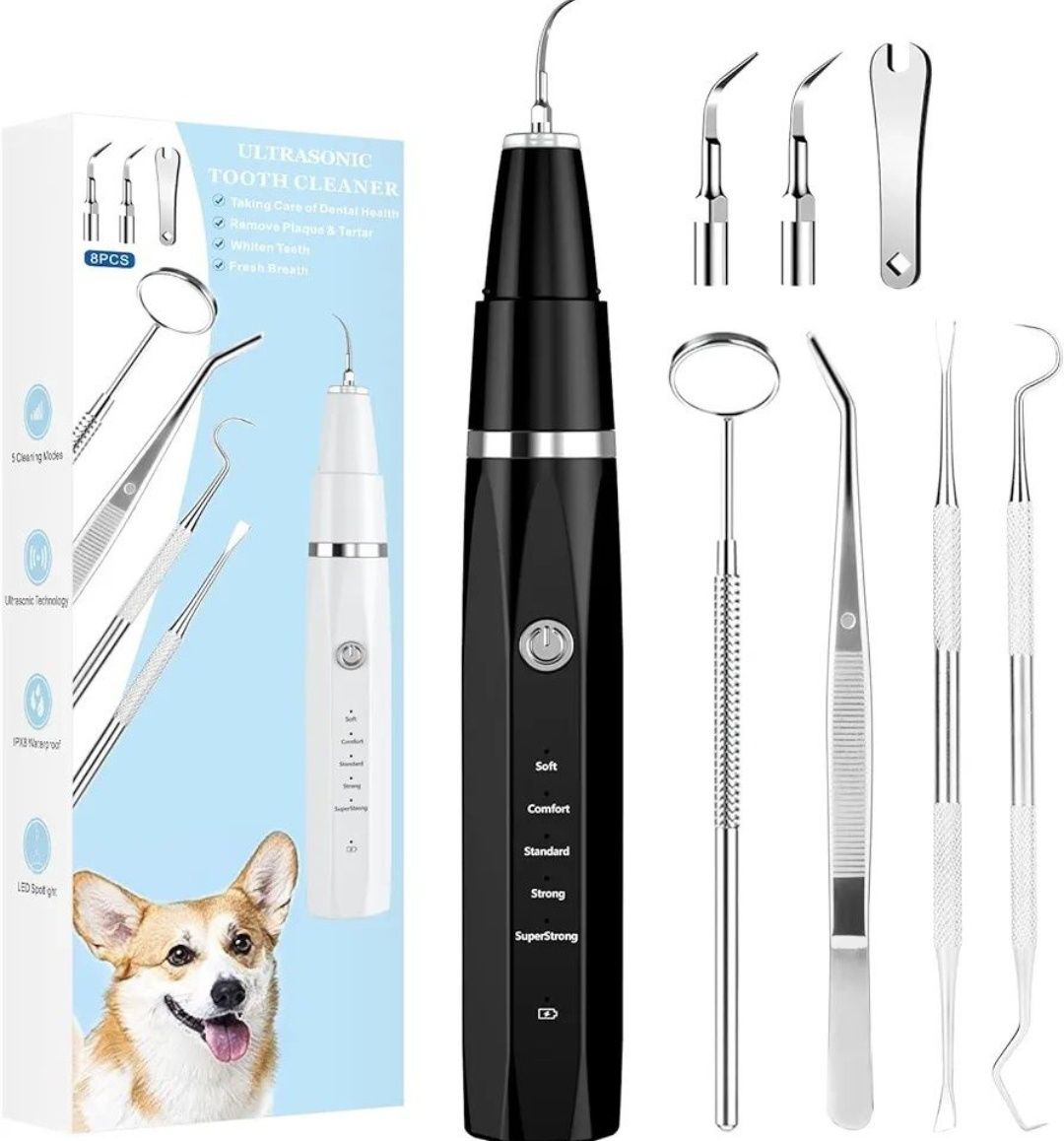 Ultradźwiękowy zestaw LED do czyszczenia zębów dla psa/kota kolor biał