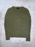 Sweter Khaki Splot Warkocz Gant Vintage