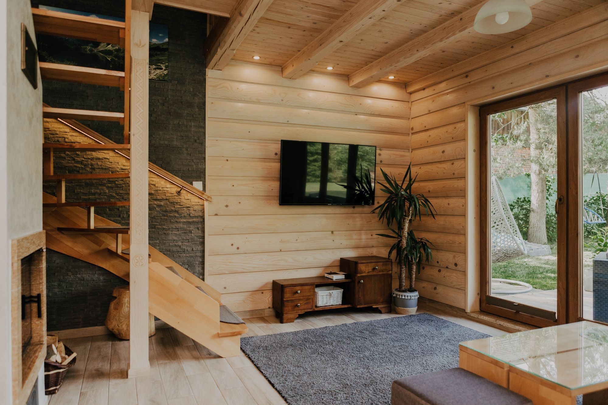 Luksusowy Domek drewniany w górach z kominkiem SAUNA BALIA