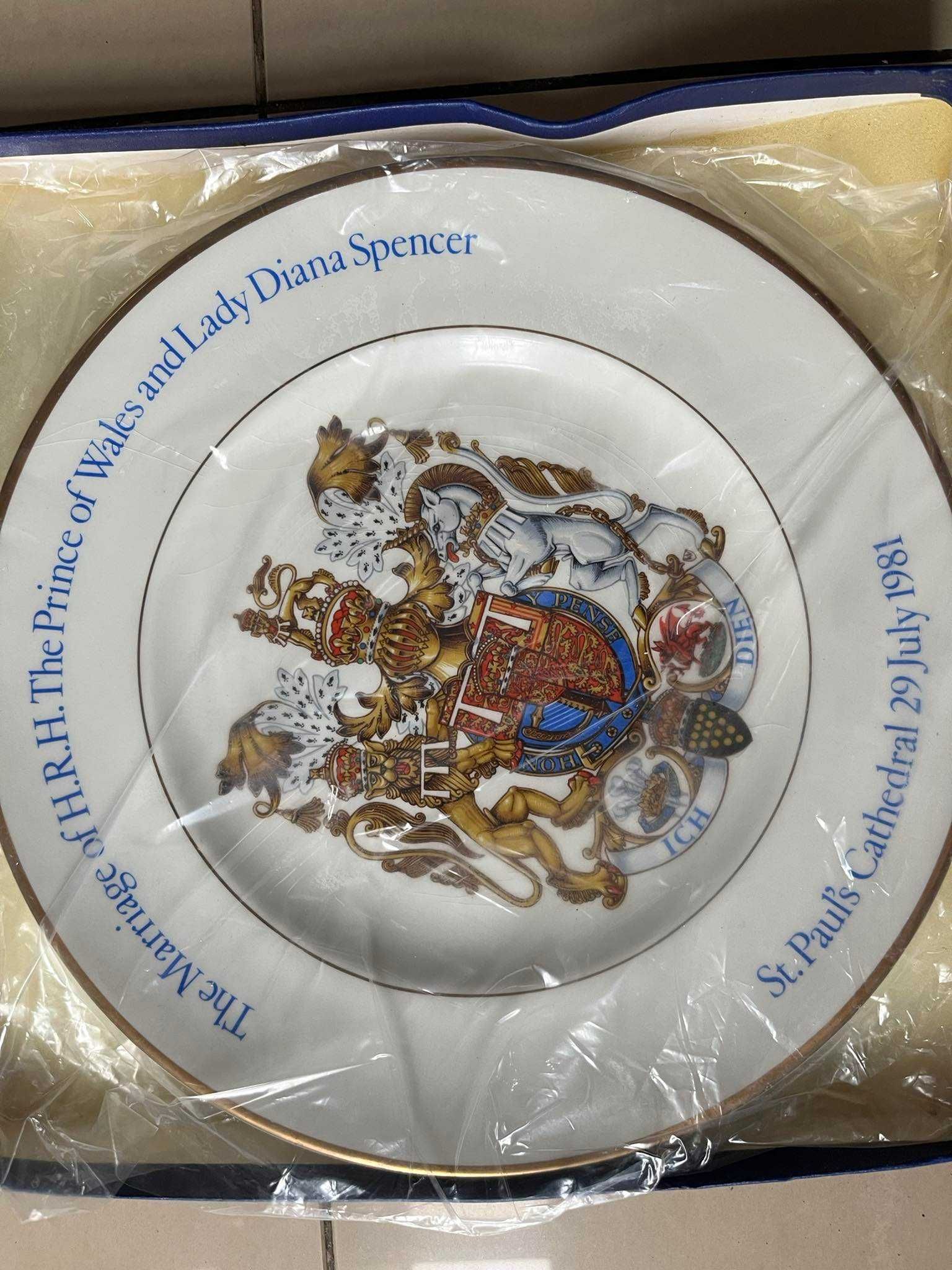 Talerz królewski Royal Marriage Souvenir Wood&Sons Diana i Karol