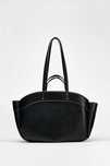 Torebka ZARA czarna 6096/510 SHOPPER zapięcie na zamek duża na ramię