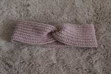 Opaska na głowę, 100% wełna merino, kolor pudrowy róż, handmade