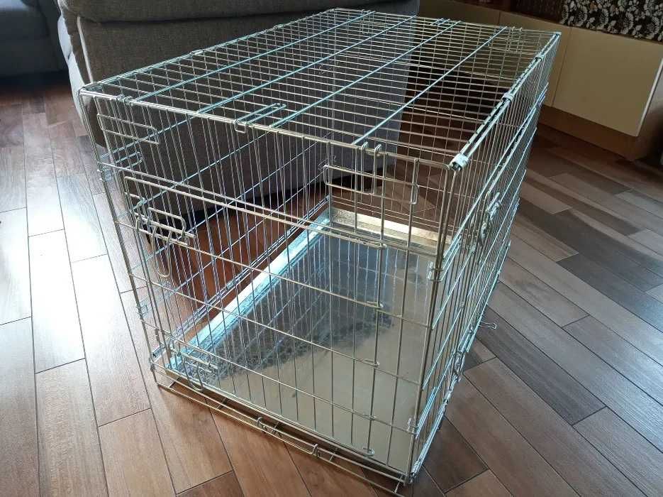 Klatka kennelowa dla psa - rozmiar M - 78x55x60 cm - ocynk