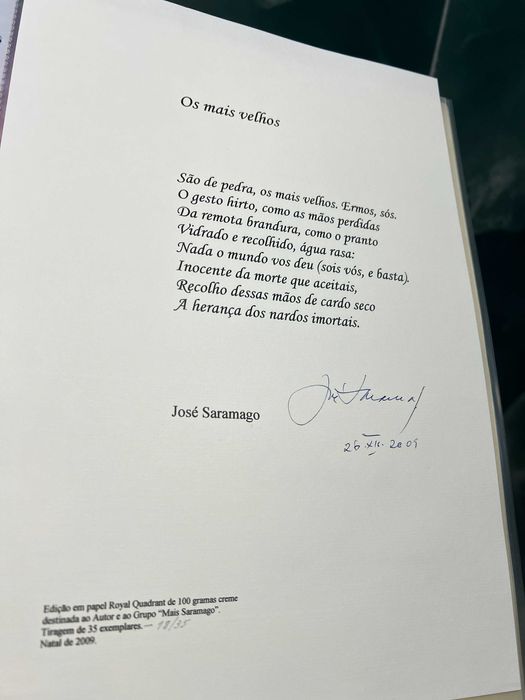 Poema Original José Saramago Assinado