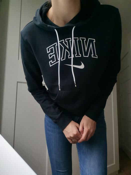 Bluza z kapturem damska Nike oryginalna S 36 z białym napisem 80% Bawe