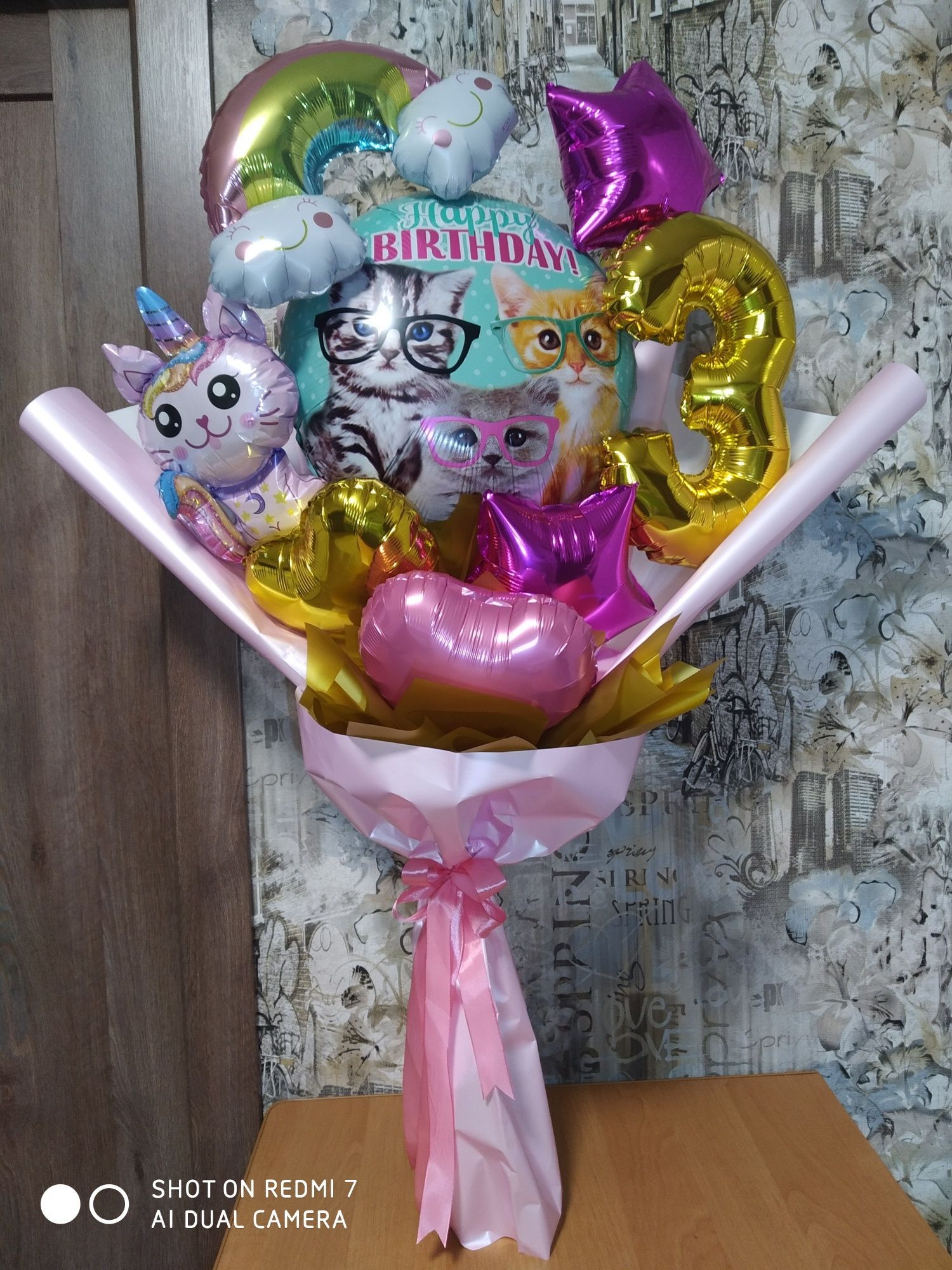 Букет з повітряних кульок,кулі Баблс,букет из шаров,дитячий подарунок