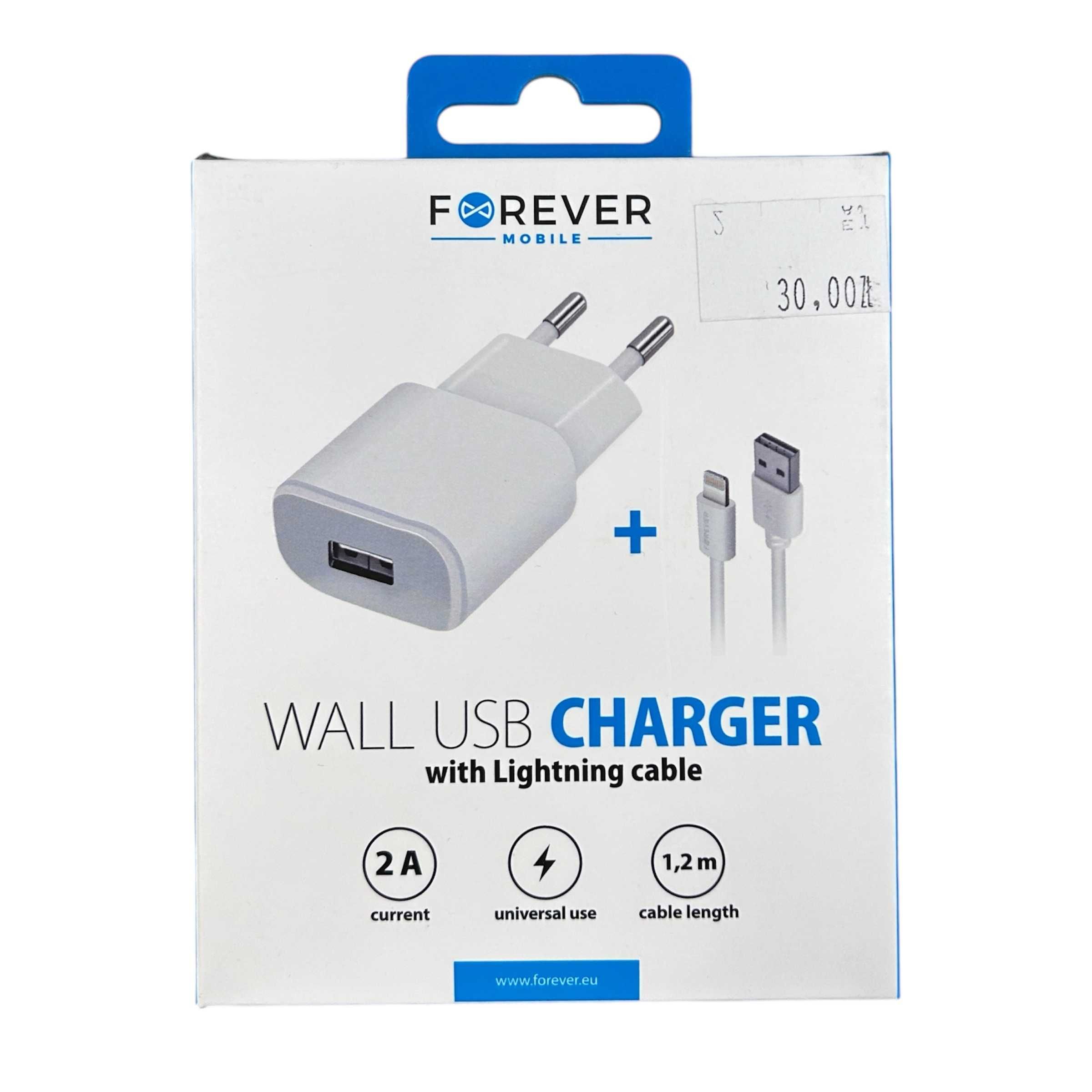 Ładowarka + Kabel Forever 1,2M USB - Lightning