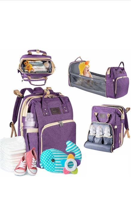 Mochila / Mala Maternidade e berço 2 em 1 para bebé