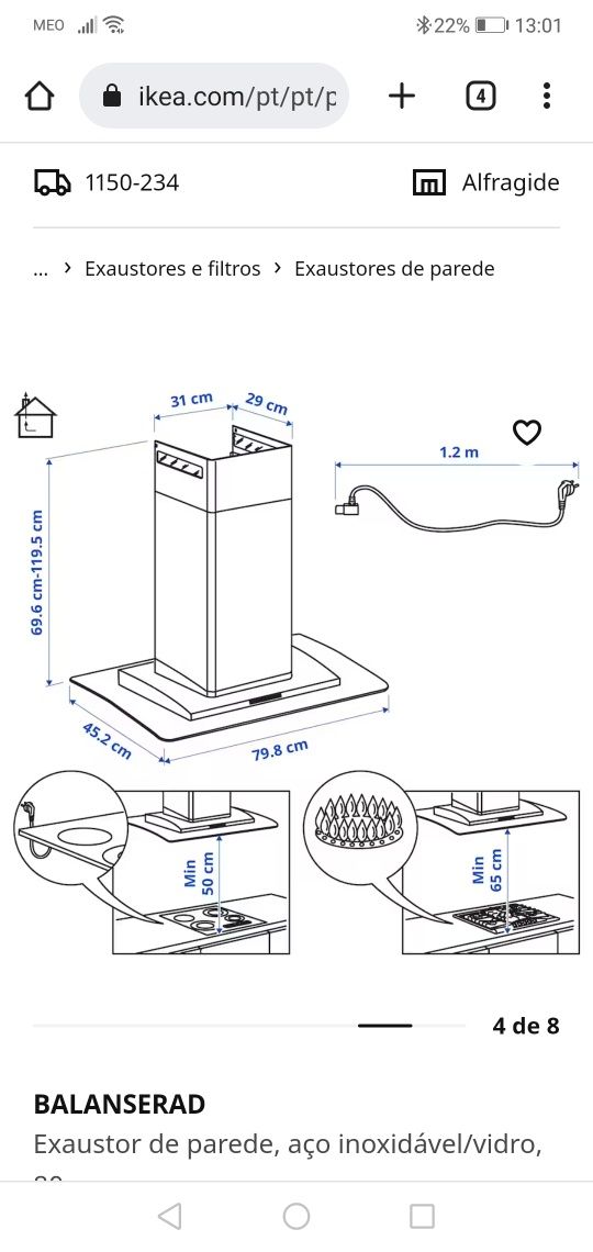 Chaminé exautor Ikea Balanserad