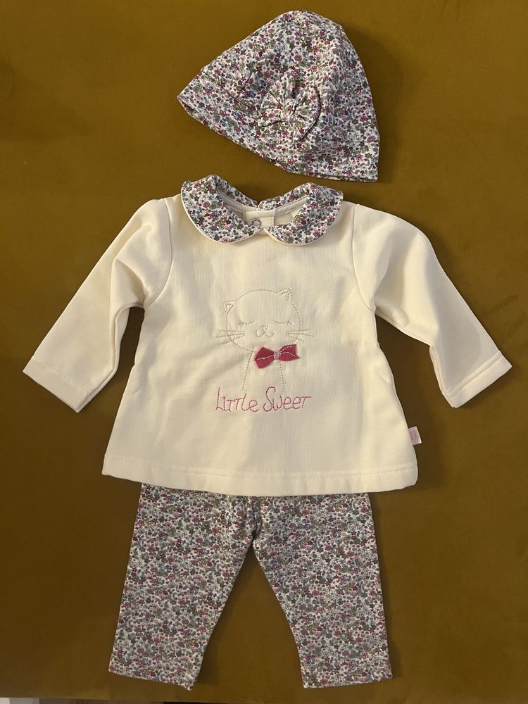 Fruto Doce conjunto Sweat Corsário e Chapéu Floral 6M NOVO