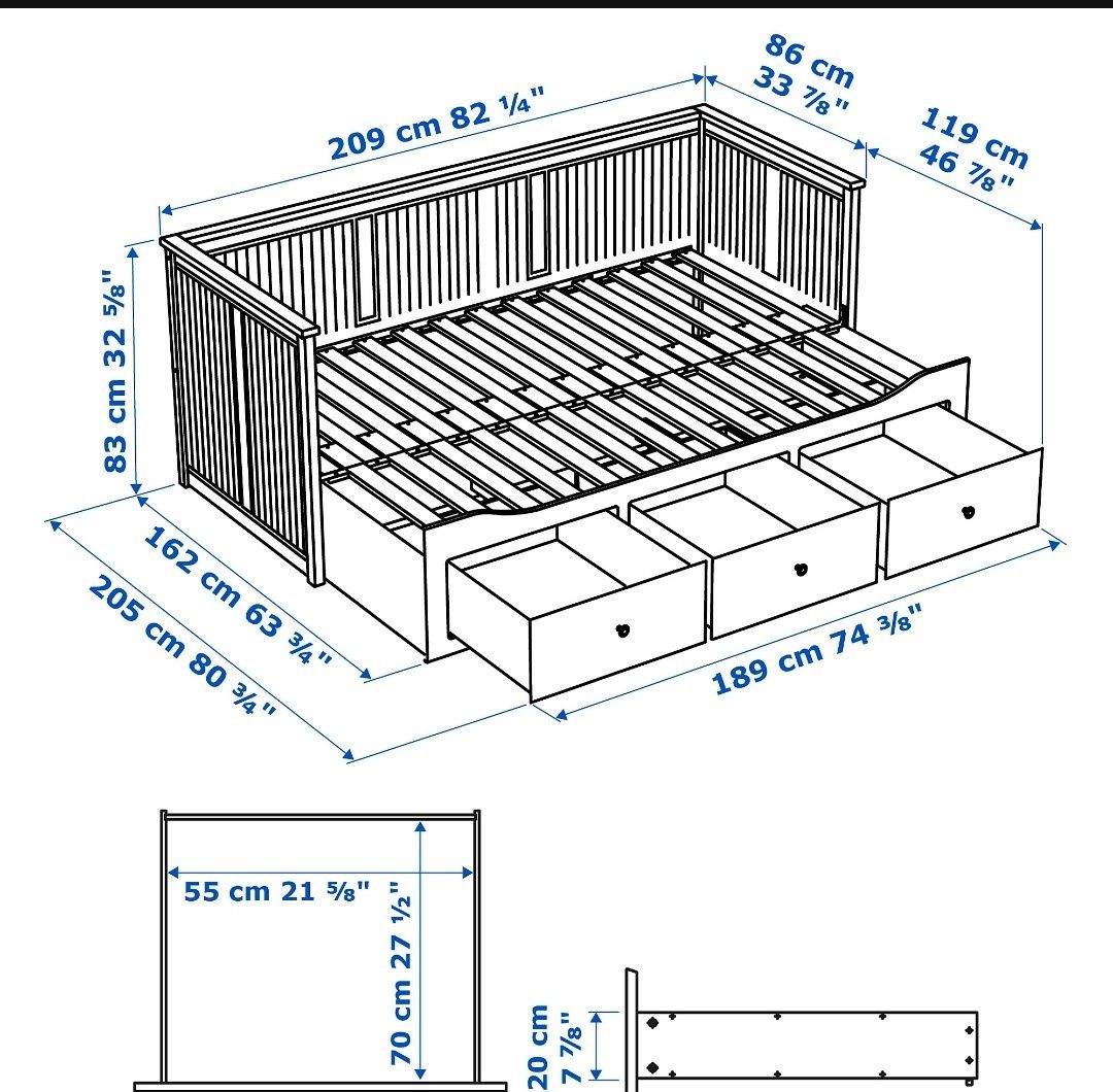 Łóżko rozkładane IKEA hemnes.