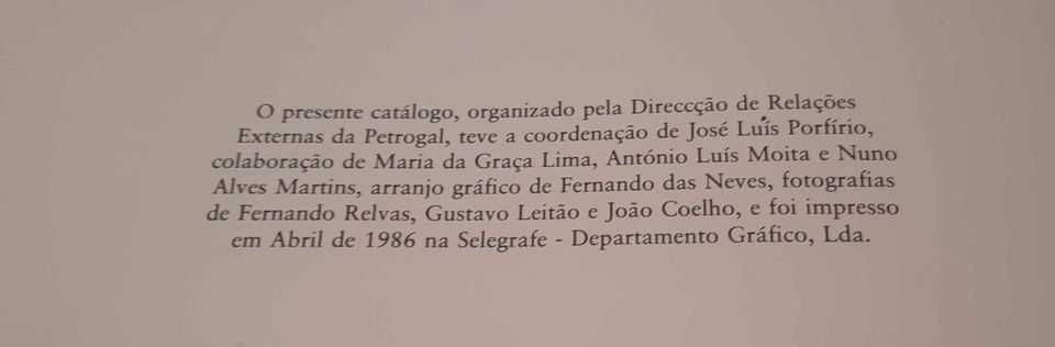 Antigo Catálogo Exposição Arte Agosto de 1986 "A COLEÇÃO DA PETROGAL"