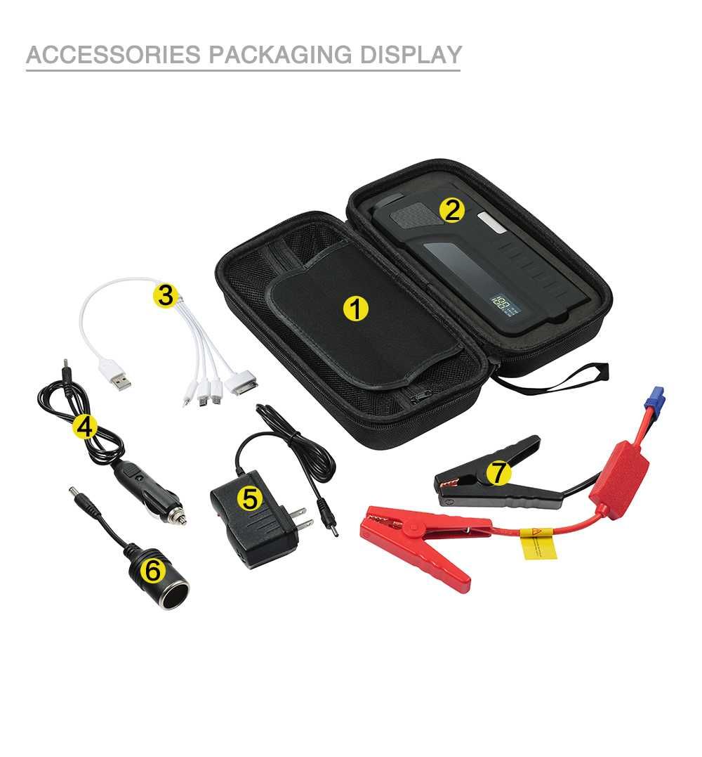 Jump Starter Booster Akumulatorowy Power bank 1000 A 18000mAh