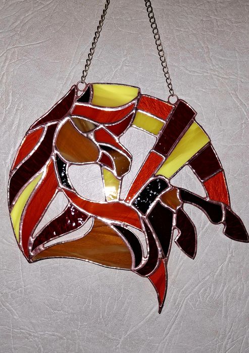 Символ 2026, подарок на новыйгод,витраж подвеска.