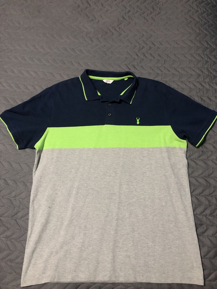 Tshirt Polo azul e cinza