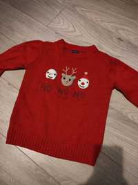 Sweterek świąteczny czerwony 116cm