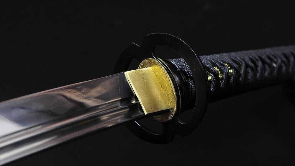Mocny Miecz Katana 61-62 Hartowany Glinką Naturalny Hamon+STOJAK BL777