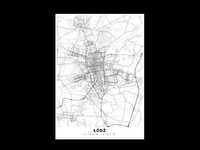 Plakat mapa miasta Łódź - różne wzory i kolory - rozmiar A5/A4/A3