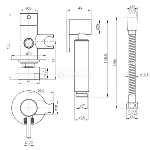 Душ гігієнічний Qtap Inspai-Varius BLA V00440001 QT259710842859NB